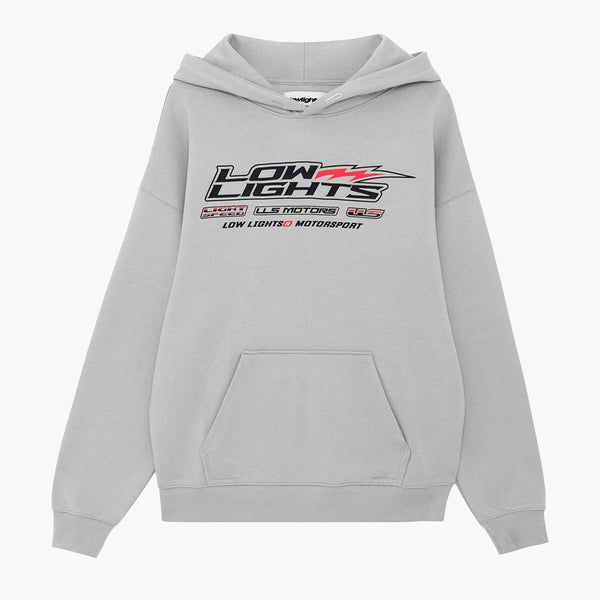 Low Lights Studios Women Superstar Crop Top Light Grey Motors Hoodie Light Grey