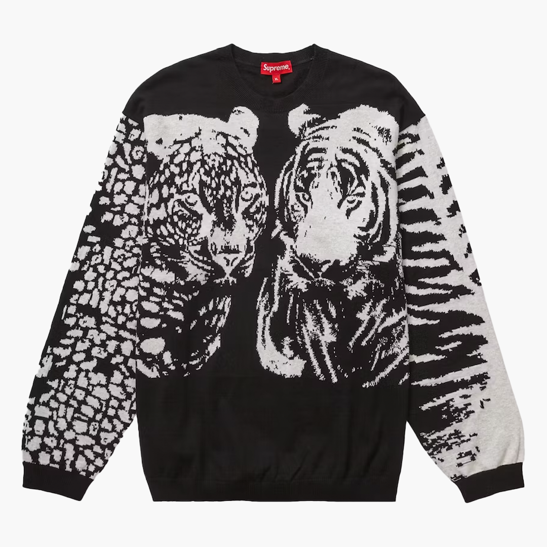 Kaufe das Supreme Big Cats Jacquard L/S Top Black | bei Hypeneedz