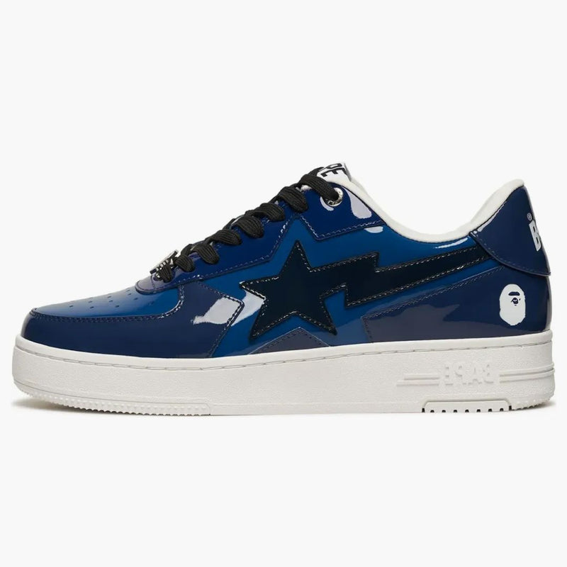 A Bathing Ape Bape Sta Icon Low Navy Blue Patent