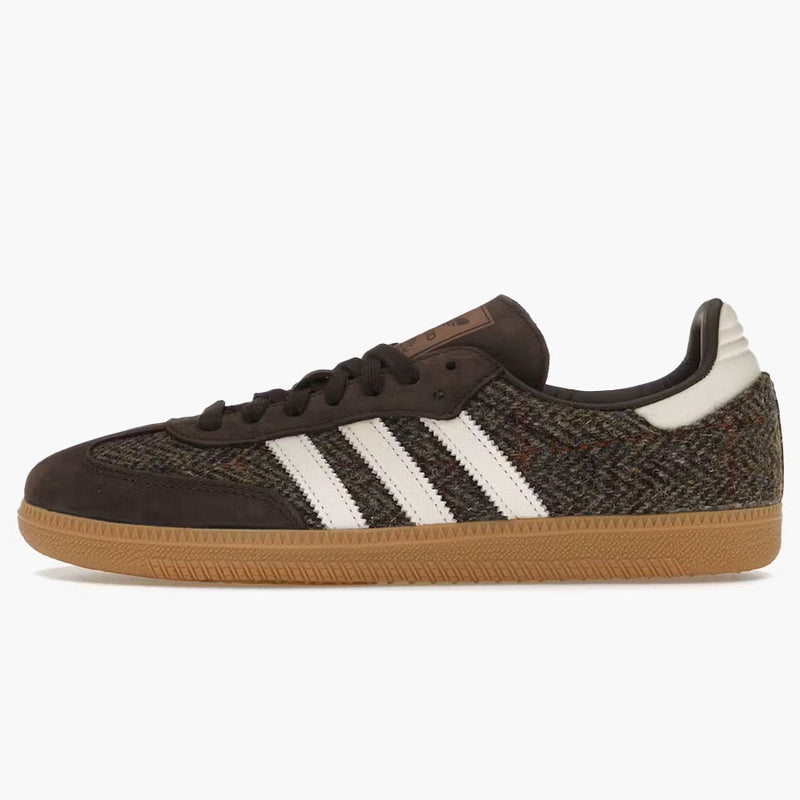 Adidas samba og tmavě hnědá tvída