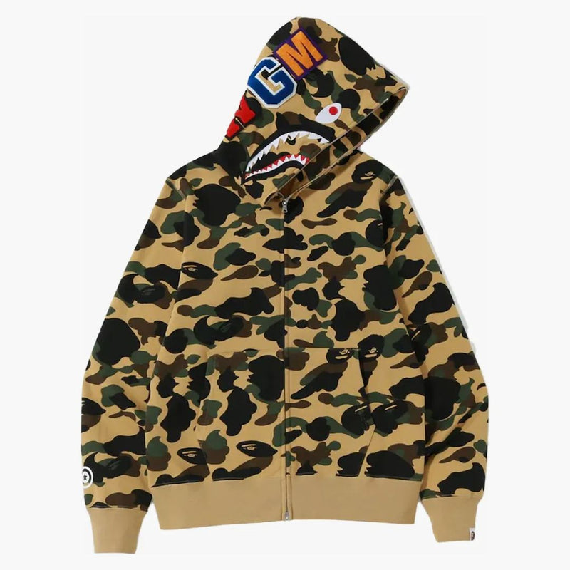 Bape 1st Camo Shark Full Zip Hoodie Yellow