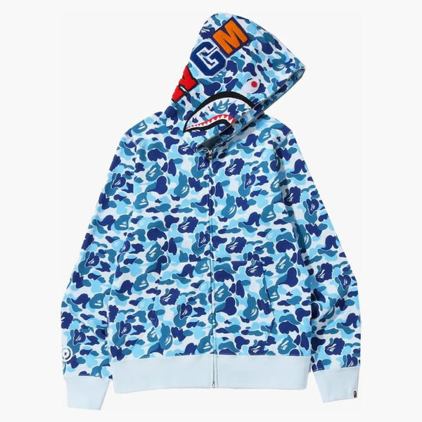 Bape Abc Camo Shark Full Zip Hoodie Blue