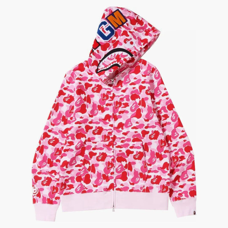 Bape Abc Camo Shark Full Zip Hoodie Pink