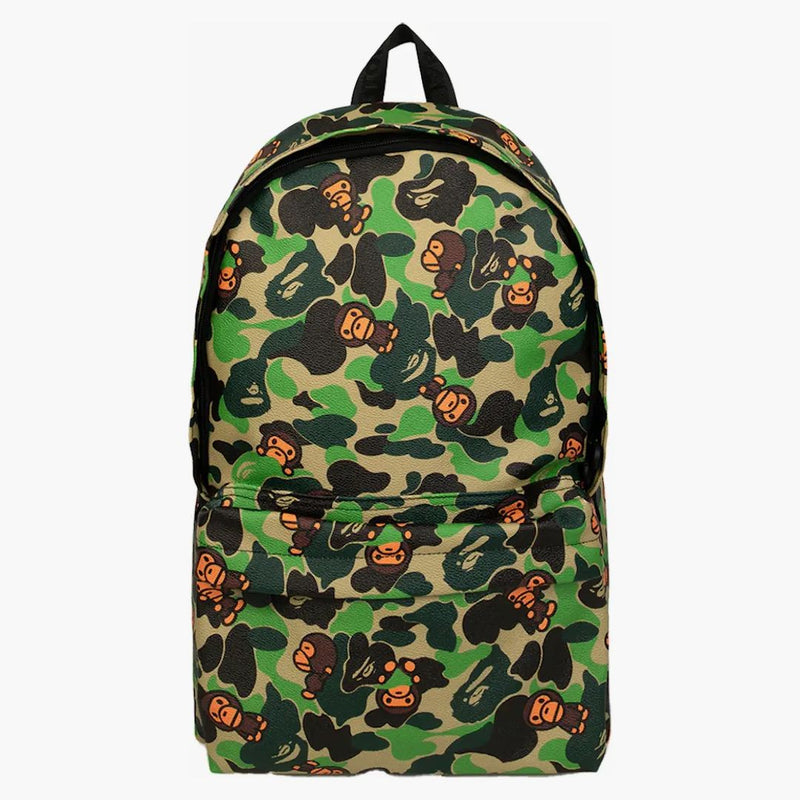 Bape Baby Milo Abc Camo Large Backpack Green