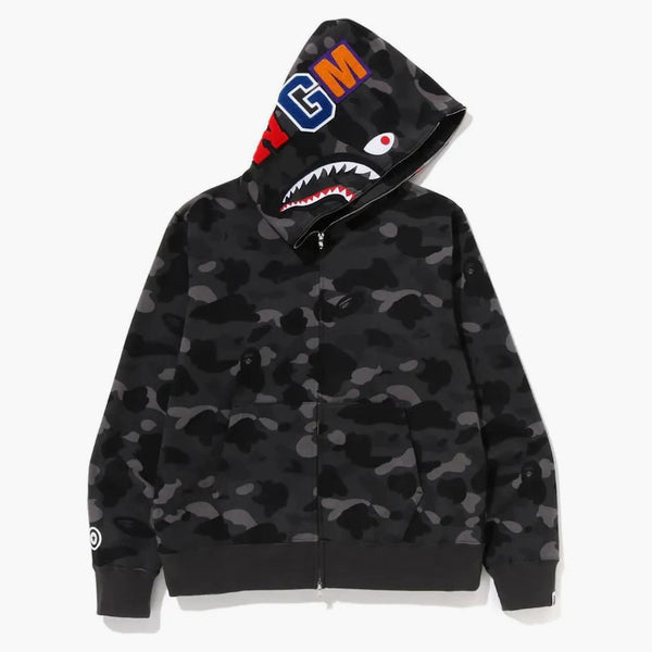 Bape Color Camo Shark Full Zip Hoodie Black