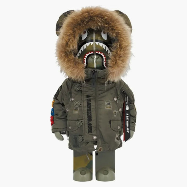 Bearbrick Bape (r) X Alpha Camo Shark 2023 1000%