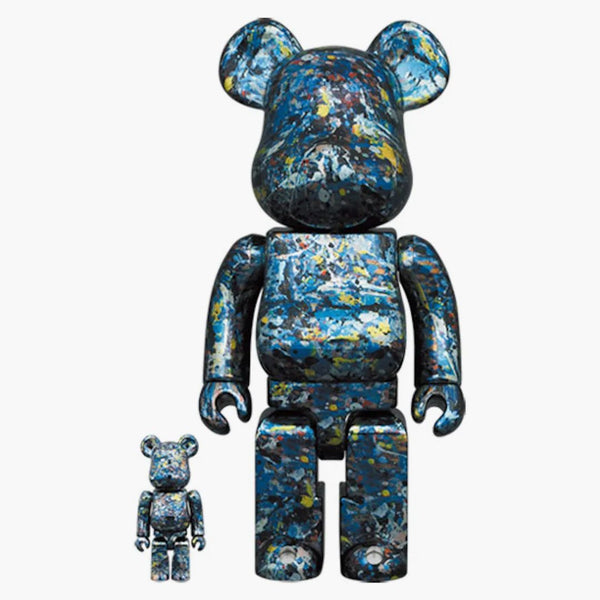 Bearbrick Jackson Pollock Studio 100% & 400% Set Chrome Ver.