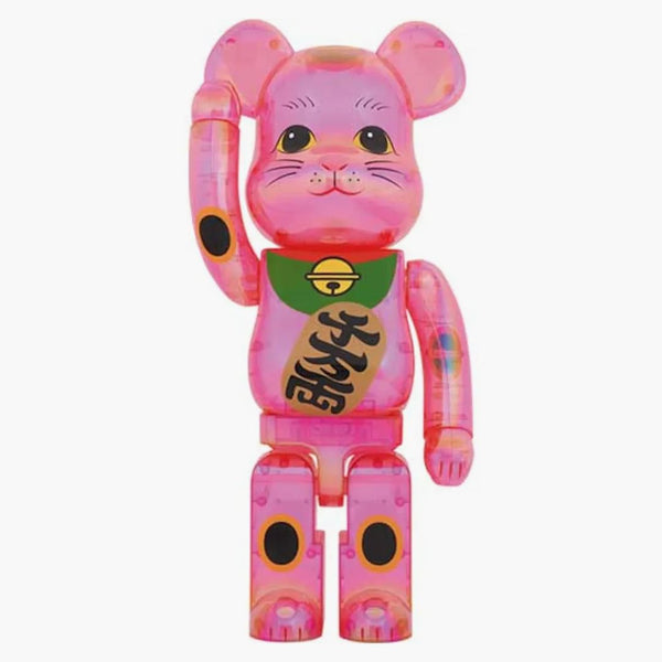 Bearbrick Maneki Neko 1000% Pink Transparent Plating