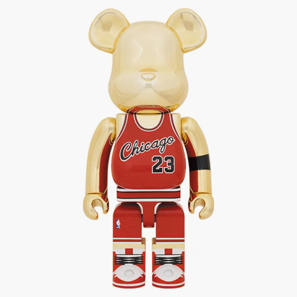 Bearbrick Michael Jordan 1985 Rookie Jersey 1000% Gold Chrome