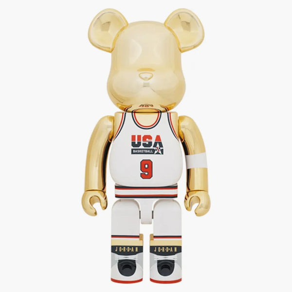 Bearbrick Michael Jordan 1992 Team Usa (dream Team) 1000% Gold Chrome