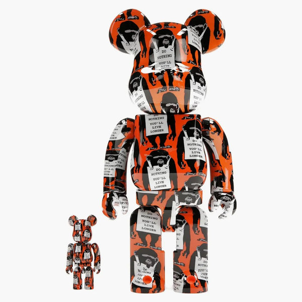 Bearbrick Monkey Sign 100% & 400% Set Orange