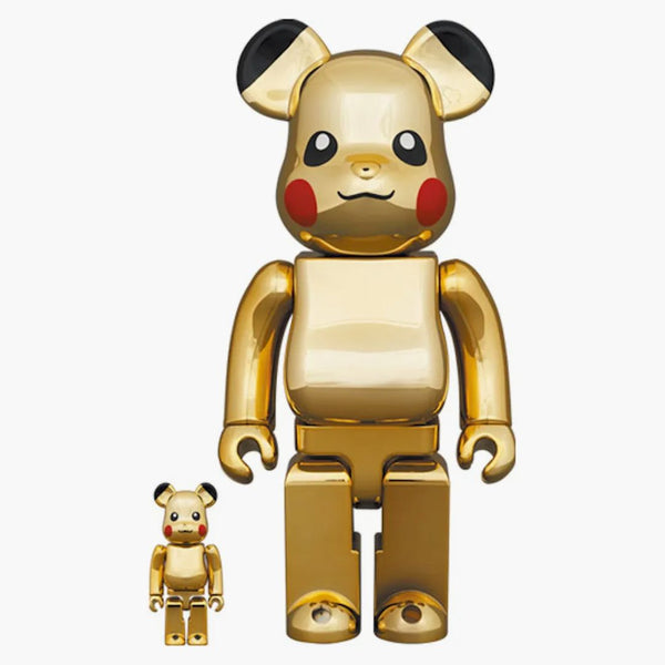 Bearbrick Pikachu 100% & 400% Set Gold Chrome Ver.