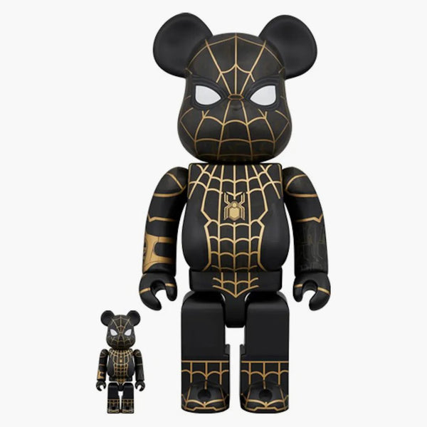 Bearbrick Spider-man No Way Home 100% & 400% Set Black/gold