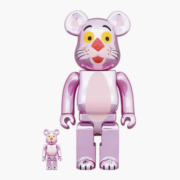 Bearbrick Pink Panther Chrome 100% + 400% set