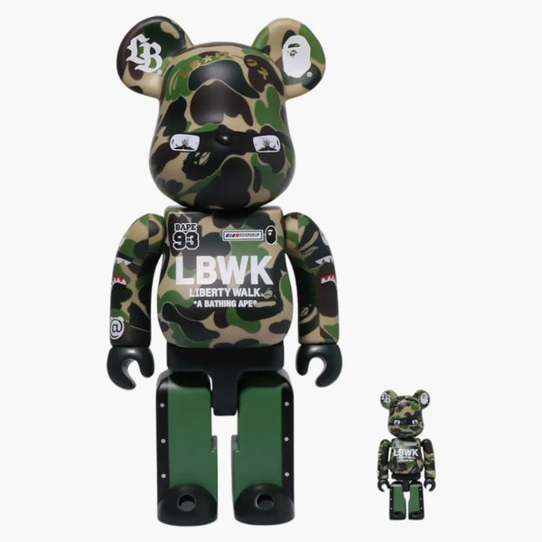 Bearbrick X Bape Xlbwk Livaken Knu Abc Camo 100% & 400% Set Green