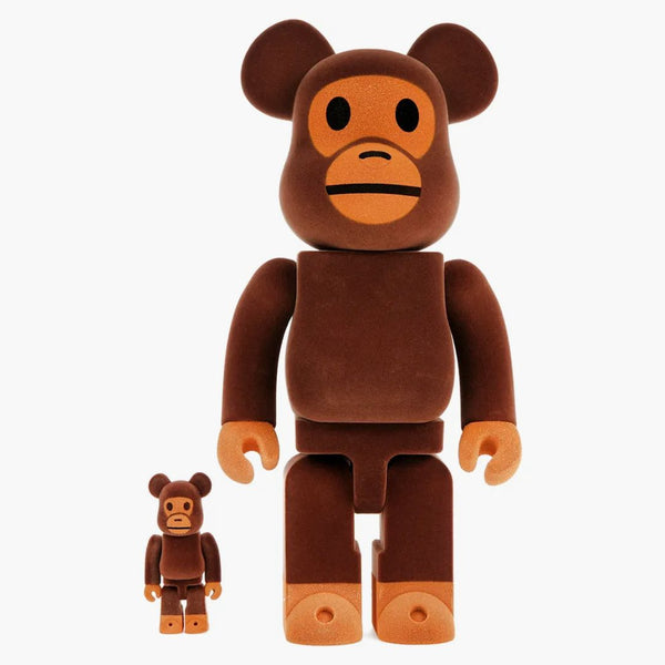 Bearbrick X Bape Baby Milo Flocky Ver. 100% & 400% Set