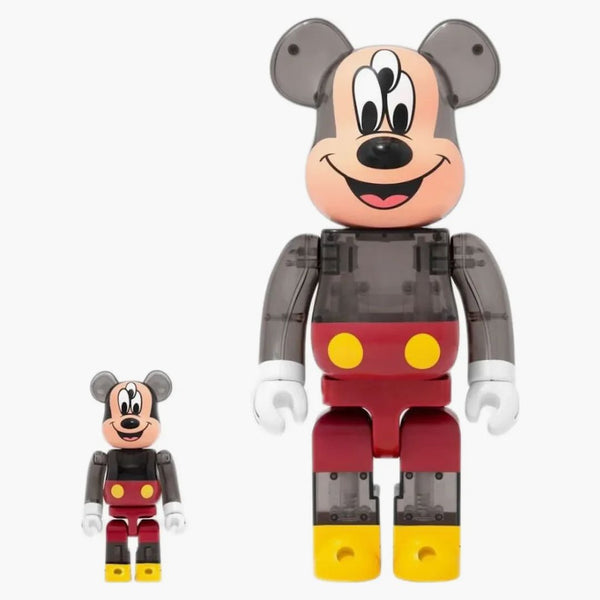 Bearbrick X Clot X 3125c X Disney 3-eyed Mickey Mouse 100% & 400% Set Translucent Black