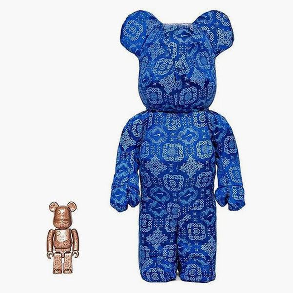 Bearbrick X Clot X Nike 100% & 400% Set Royale University Blue Silk