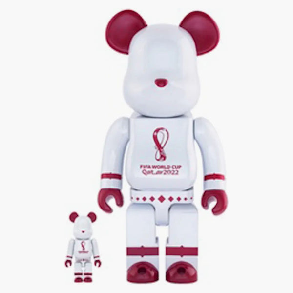 Bearbrick X Fifa World Cup Qatar 2022 100% & 400% Set White Chrome