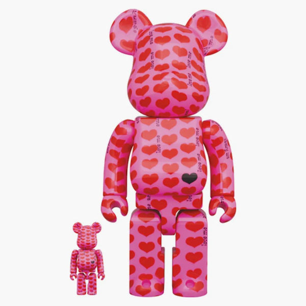 Bearbrick X Hide Pink Heart 100% & 400% Set