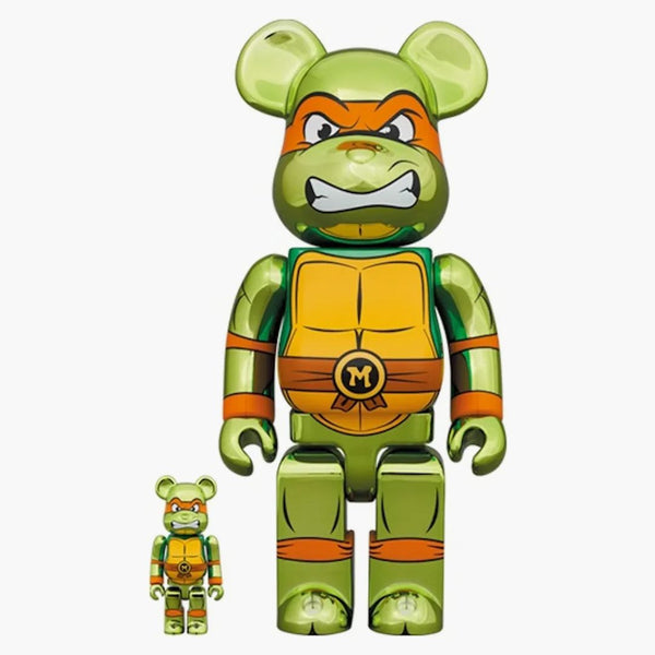 Bearbrick X Teenage Mutant Ninja Turtles Michelangelo 100% & 400% Set