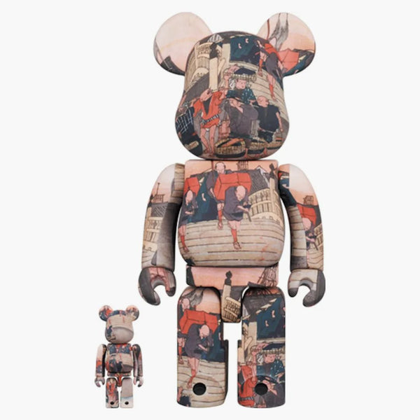 Bearbrick X Tokyo National Museum Hiroshige Utagawa (fifty-three Stations Of The Tokaido) Nihonbashi 100% & 400% Set