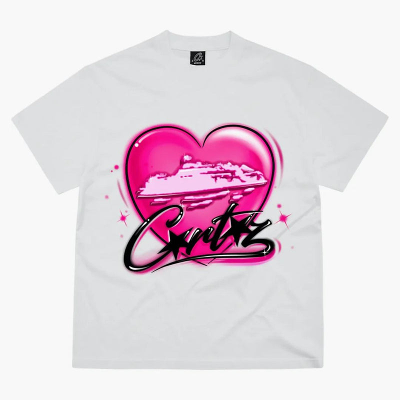 Corteiz Alcatraz Heart Tee White