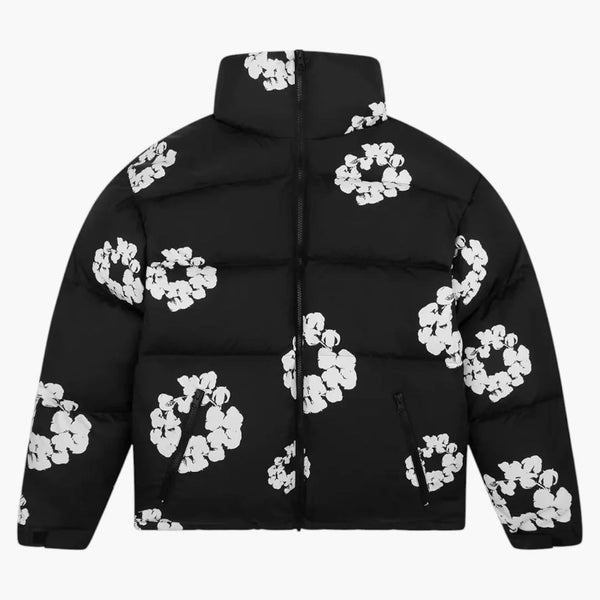 Denim Tears Cotton Wreath Puffer Jacket Black