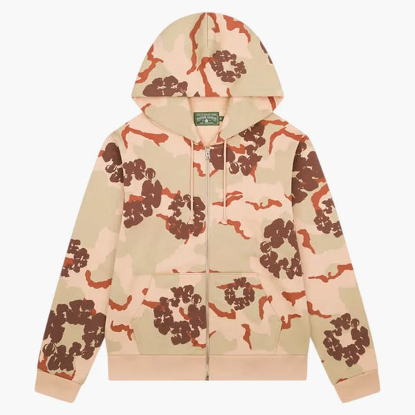 Denim Tears The Cotton Wreath Zip Sweatshirt Tan Camo