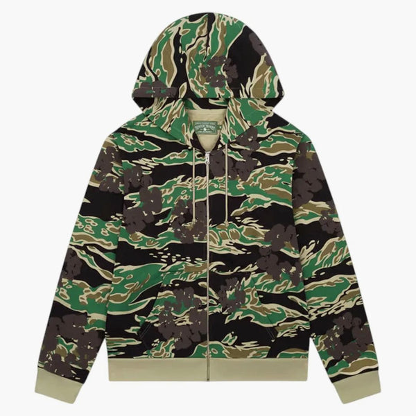 Denim Tears The Cotton Wreath Zip Sweatshirt Green Camo