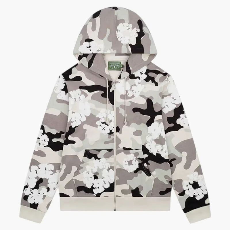 Denim Tears The Cotton Wreath Zip Sweatshirt White Camo