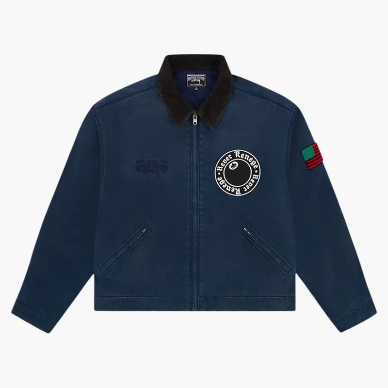 Denim Tears X Stussy Never Renege Canvas Work Jacket Navy/black