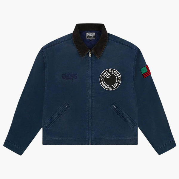 Denim Tears x Stussy Never Renege Canvas Work Jacket Navy/Black