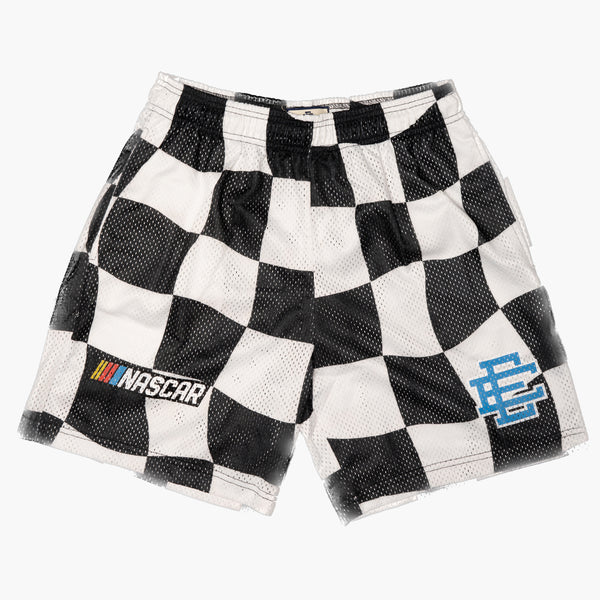 NEW Eric Emanuel EE x Nascar Checkered Flag Basic Shorts Size