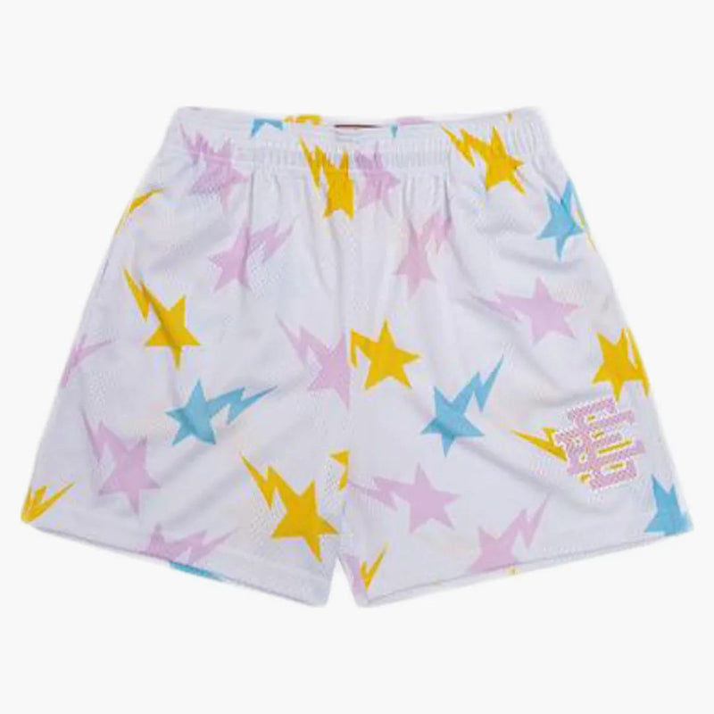 Eric Emanuel X Bape Ee Basic Short White/yellow/blue/pink