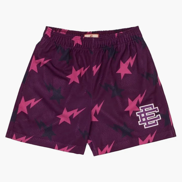 Eric Emanuel X Bape Miami Basic Short Purple/pink/black