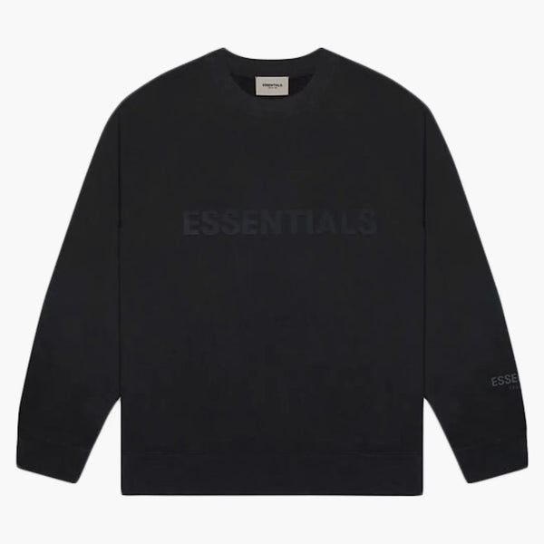 Fear Of God Essentials 3d Silicon Applique Crewneck Dark Slate/stretch Limo/black