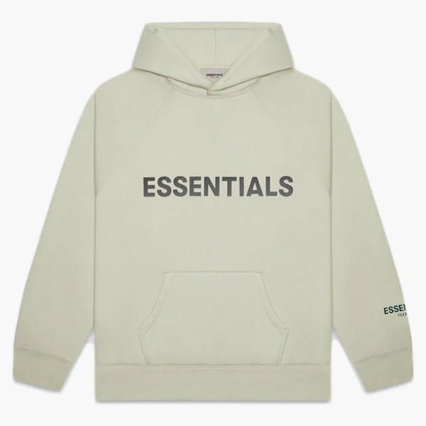 Fear Of God Essentials 3d Silicon Applique Pullover Hoodie Alfalfa Sage