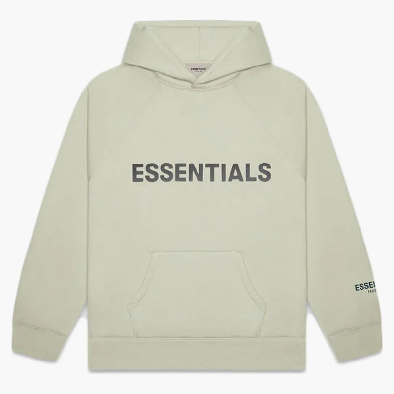 Fear Of God Essentials 3d Silicon Applique Pullover Hoodie Alfalfa Sage