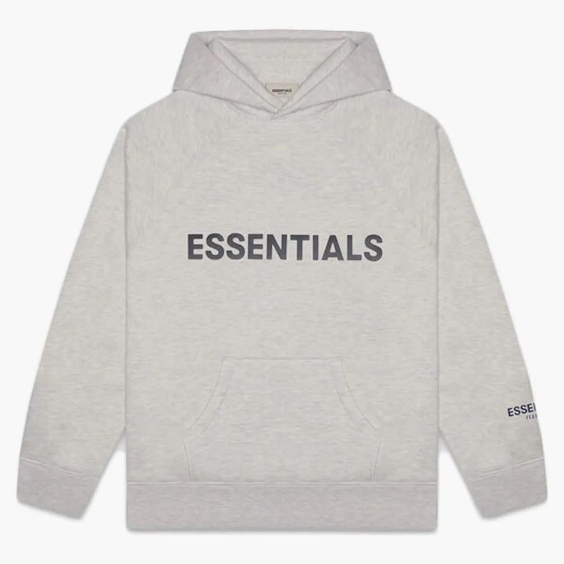 Fear Of God Essentials 3d Silicon Applique Pullover Hoodie Heather Oatmeal