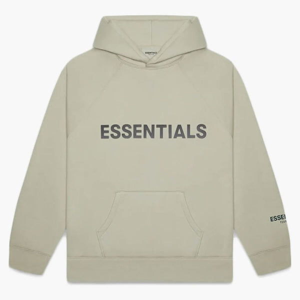 Fear Of God Essentials 3d Silicon Applique Pullover Hoodie Moss