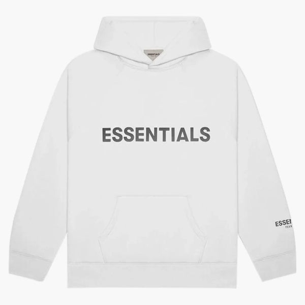 Fear Of God Essentials 3d Silicon Applique Pullover Hoodie White