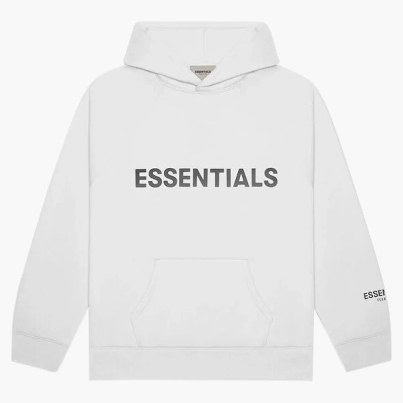 Fear Of God Essentials 3d Silicon Applique Pullover Hoodie White