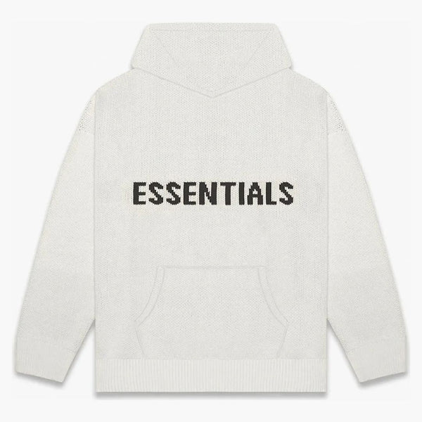 Fear Of God Essentials Knit Hoodie (fw20) Oatmeal/oatmeal Heather/light Heather Oatmeal