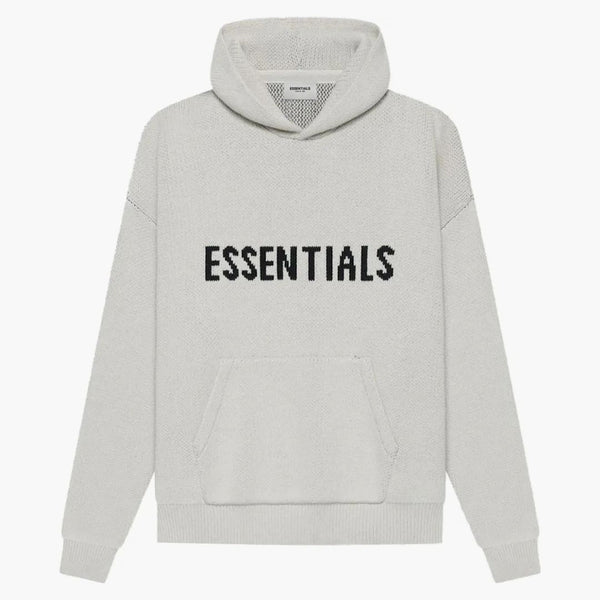 Fear Of God Essentials Knit Pullover Hoodie (ss21) Light Heather Oatmeal