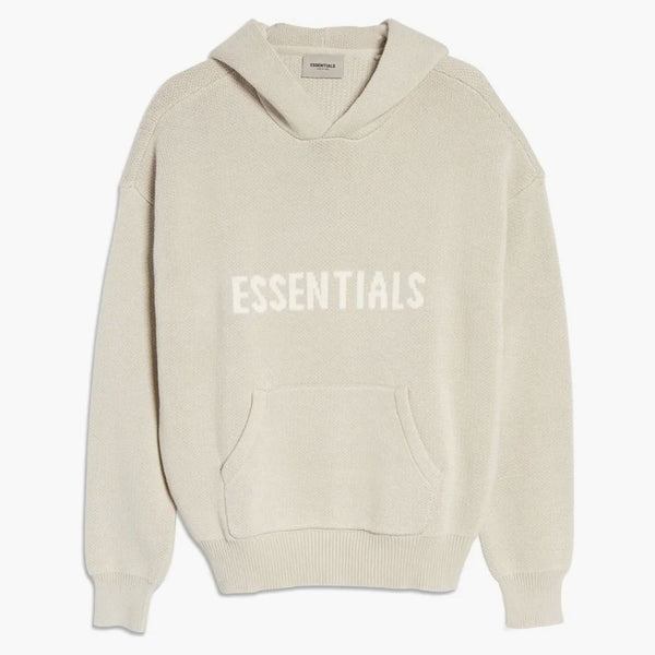 Fear Of God Essentials Knit Pullover Hoodie (ss21) Stone/oat