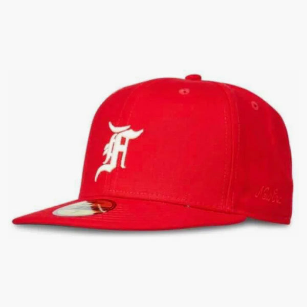 Fear Of God Essentials New Era Fitted Cap (fw20) Red/white