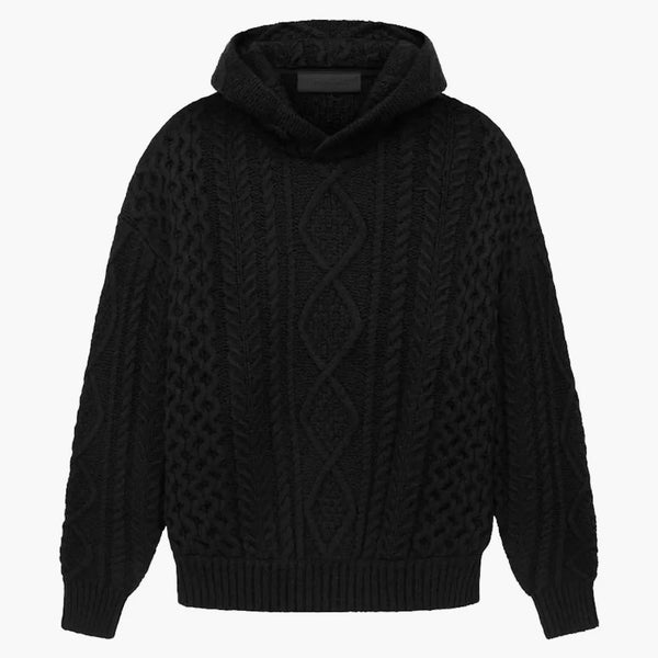 Fear Of God Essentials Cable Knit Hoodie Black