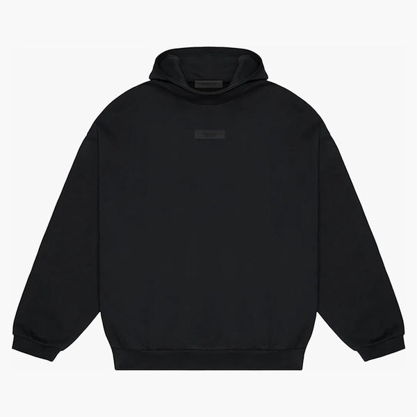 Fear Of God Essentials Chest Logo Hoodie Jet Black/jet Black