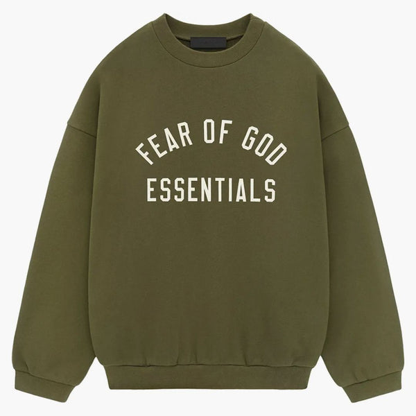 Fear Of God Essentials Fleece Crewneck Military